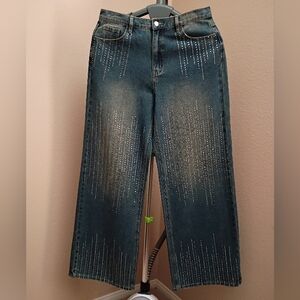 NEW WITH TAGS Blue Crystal-Embellished Women's CELLO LOS ANGELES JEANS Size 11